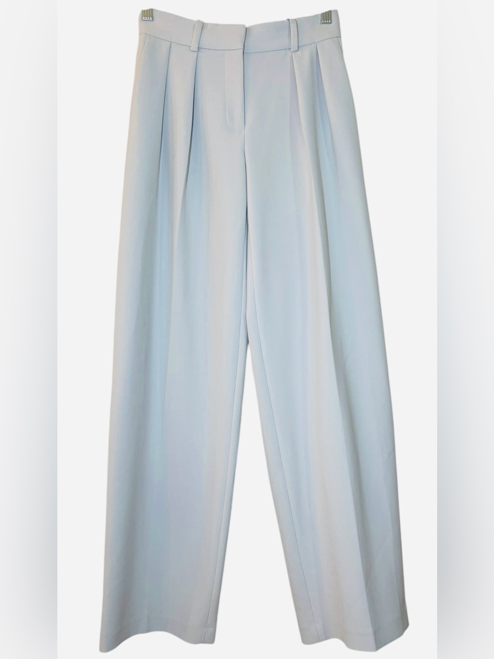 Aritzia BABATON Pleated Wide Leg Crepe Trouser Dress Pants Gray Size 00 Tailored